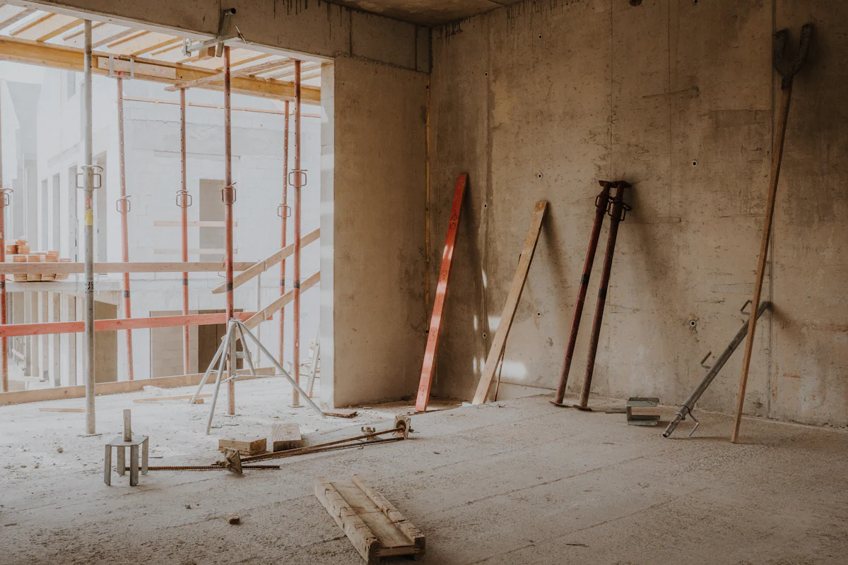 Interior de un edificio en obra gruesa